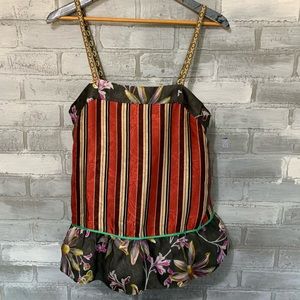 Anthropologie | Eloise peplum Striped floral